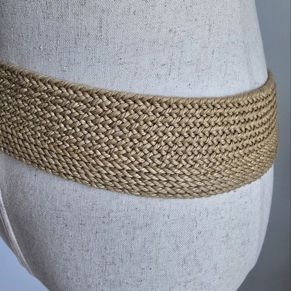 Ralph Lauren, New Woven Brown Leather Buckle Wide Statement Belt Size Small - Picture 5 of 11